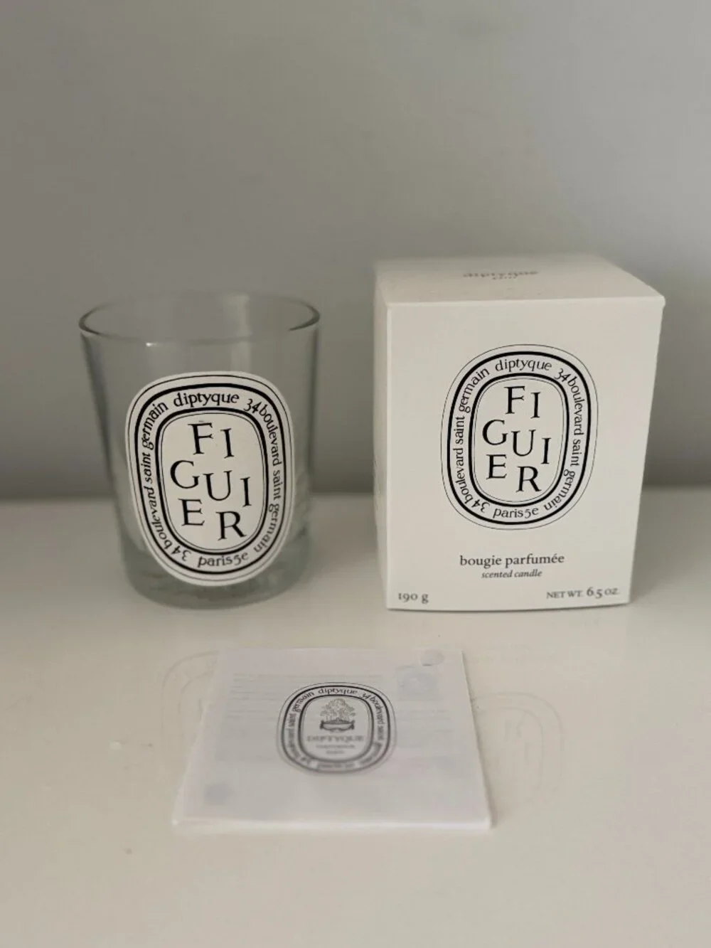 AUTH Diptyque Paris Scented Candle Jar w/Box 190g/6.5oz Empty & Cleaned, FIGUIER